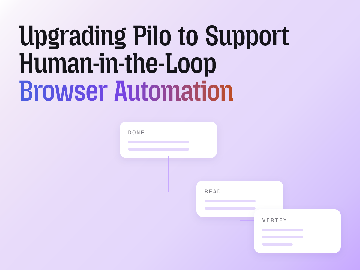 Stop your web agents from guessing. Pilo Interactive Mode brings human-in-the-loop capabilities to browser automation, allowing agents to pause and ask for the exact context they need to complete complex tasks.